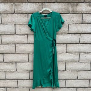 Who What Wear Vibrant Green Midi Dress